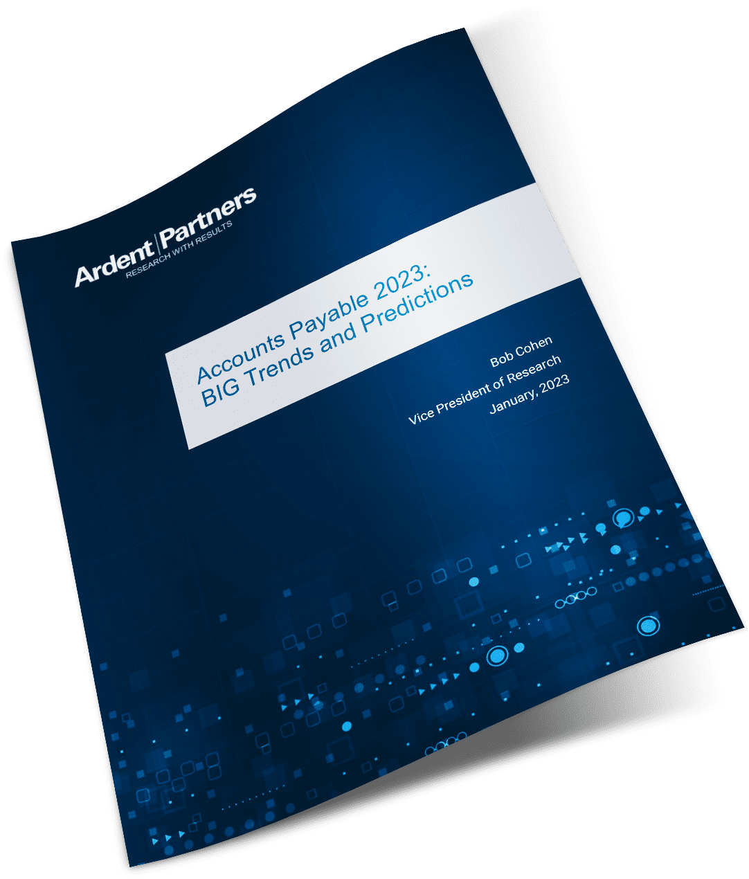 Physical copy of Ardent Partners report on 2023 Accounts Payable trends and predictions